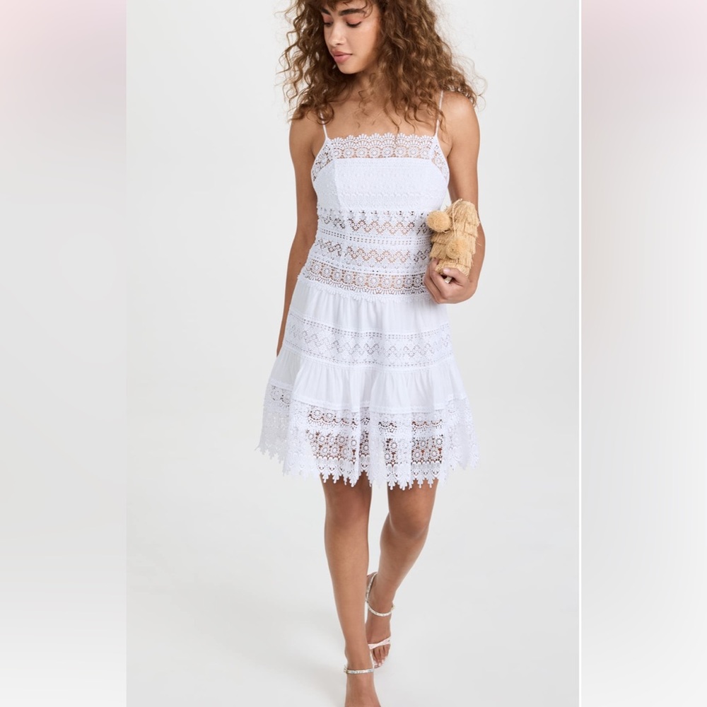Charo Ruiz White Lace Mini Dress